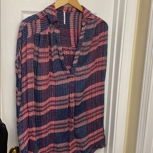 Free People Sequin Tunic Style Blouse